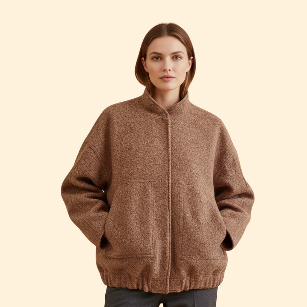 Women's Relaxed Fit Bomber Jacket in Blue – Casual Wear, Everyday Style