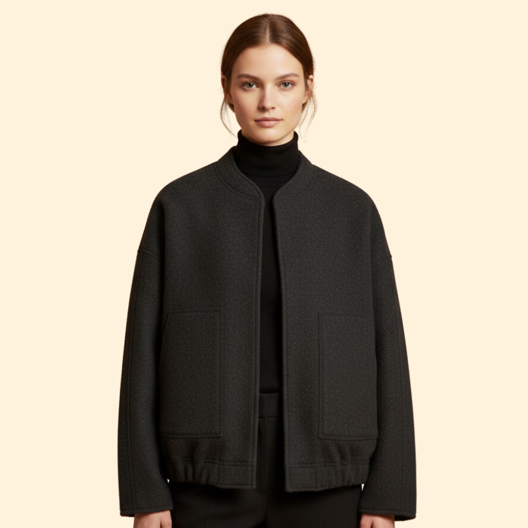 Women's Relaxed Fit Bomber Jacket in Blue – Casual Wear, Everyday Style
