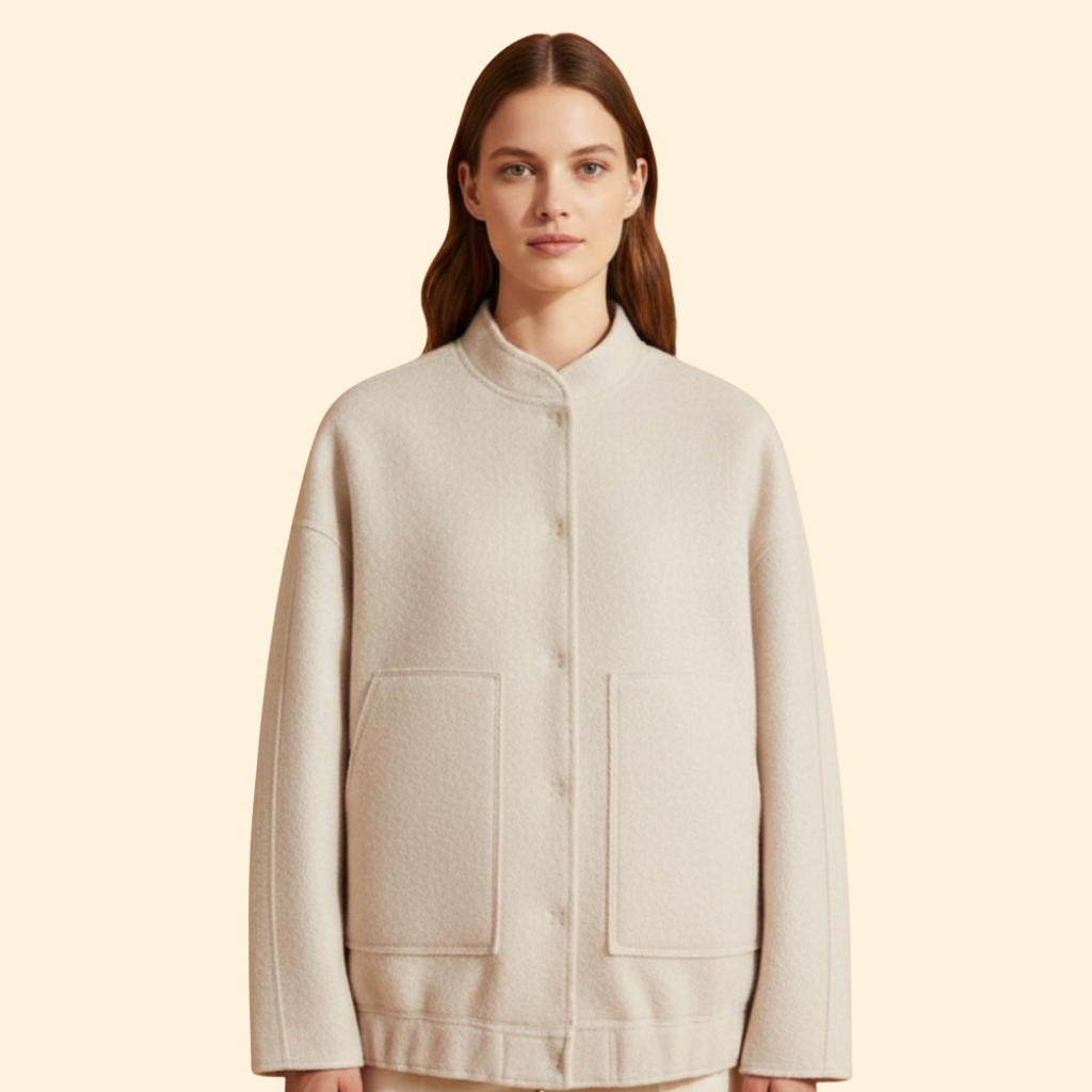 Women's Relaxed Fit Bomber Jacket in Blue – Casual Wear, Everyday Style