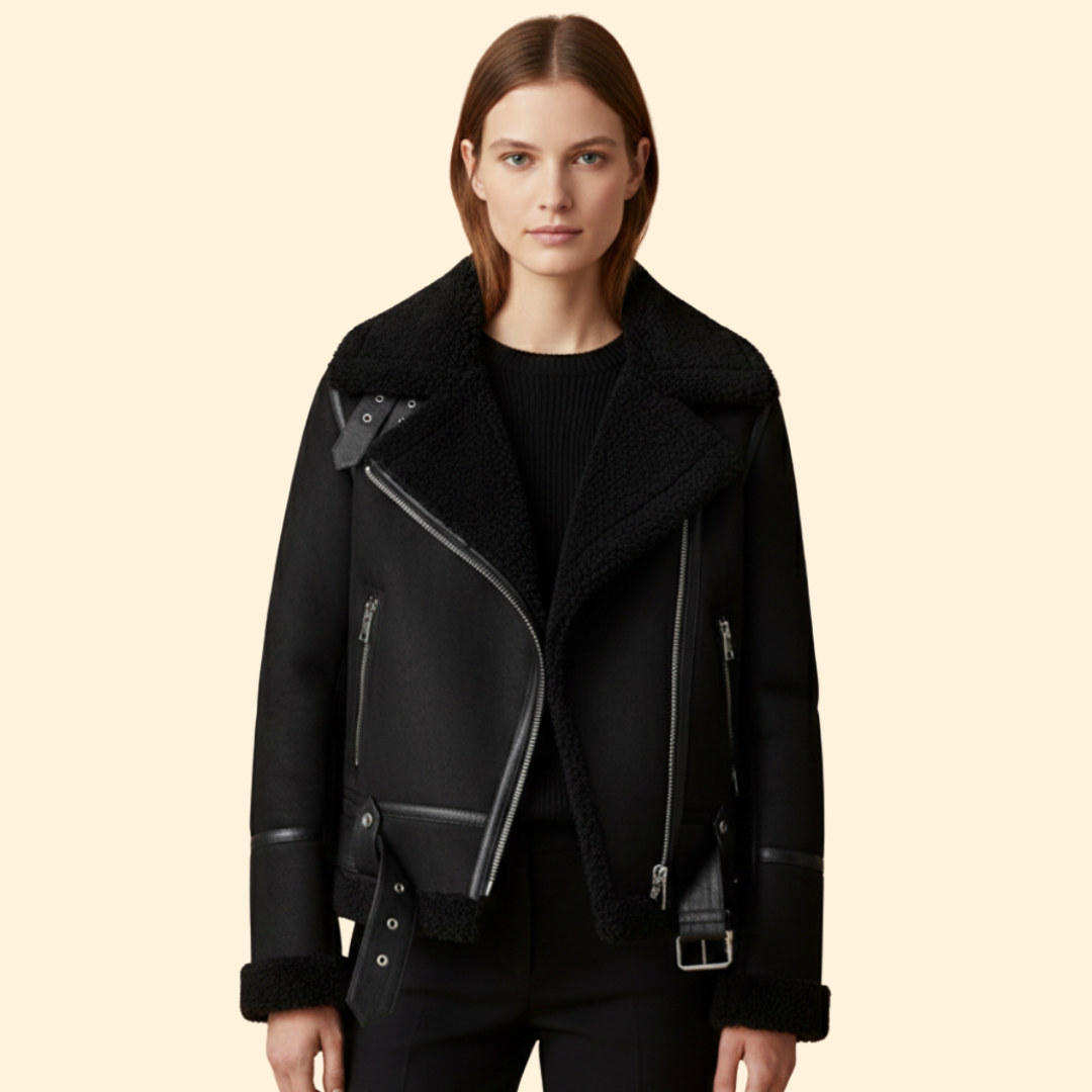 Women’s Sherpa Bomber Jacket – Casual Wear, Winter Fashion