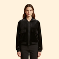 Women’s Velvet Bomber Jacket – Casual Wear, Stylish Layering