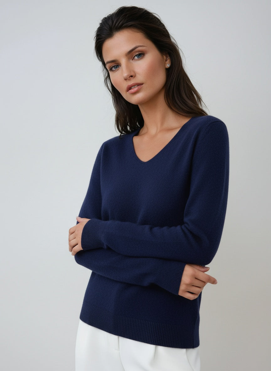 V-Neck Long Sleeve Jumper in Soft Fabric – Casual Wear, Everyday Style