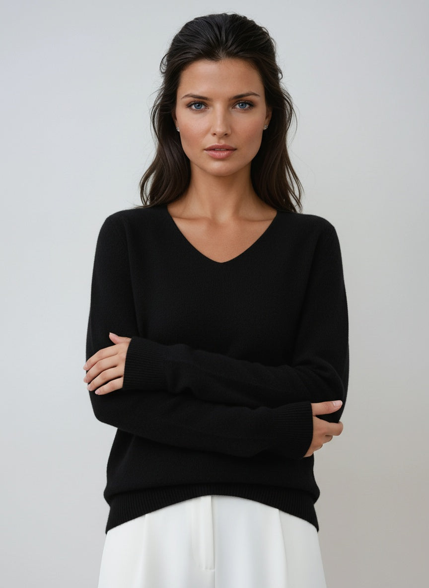 V-Neck Long Sleeve Jumper in Soft Fabric – Casual Wear, Everyday Style
