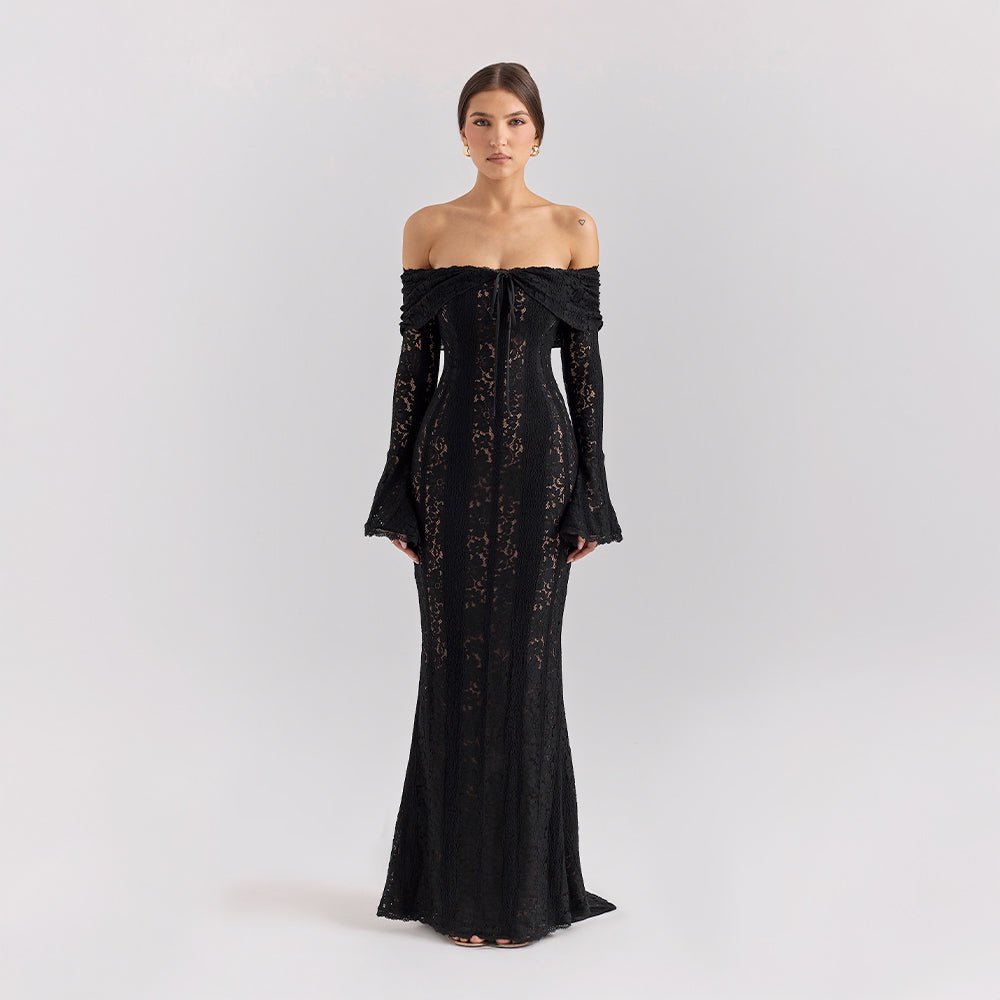 Lace Off-Shoulder Maxi Dress – Occasion Gown for Weddings & Events