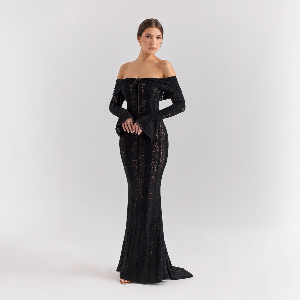 Lace Off-Shoulder Maxi Dress – Occasion Gown for Weddings & Events