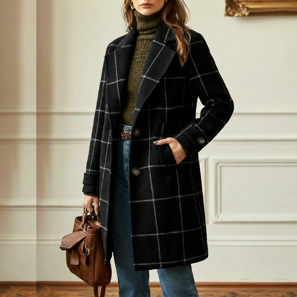 Wool Check Coat – Warm Layering, Stylish Everyday Wear