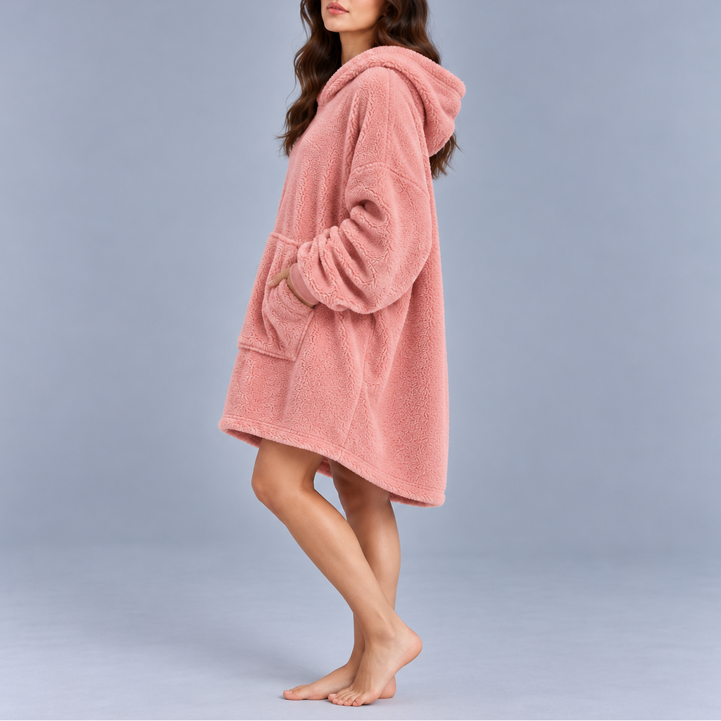 Women's Oversized Fleece Hoodie – Ultra Warm Sherpa Material, Cosy Blanket Sweatshirt – Home, Outdoor