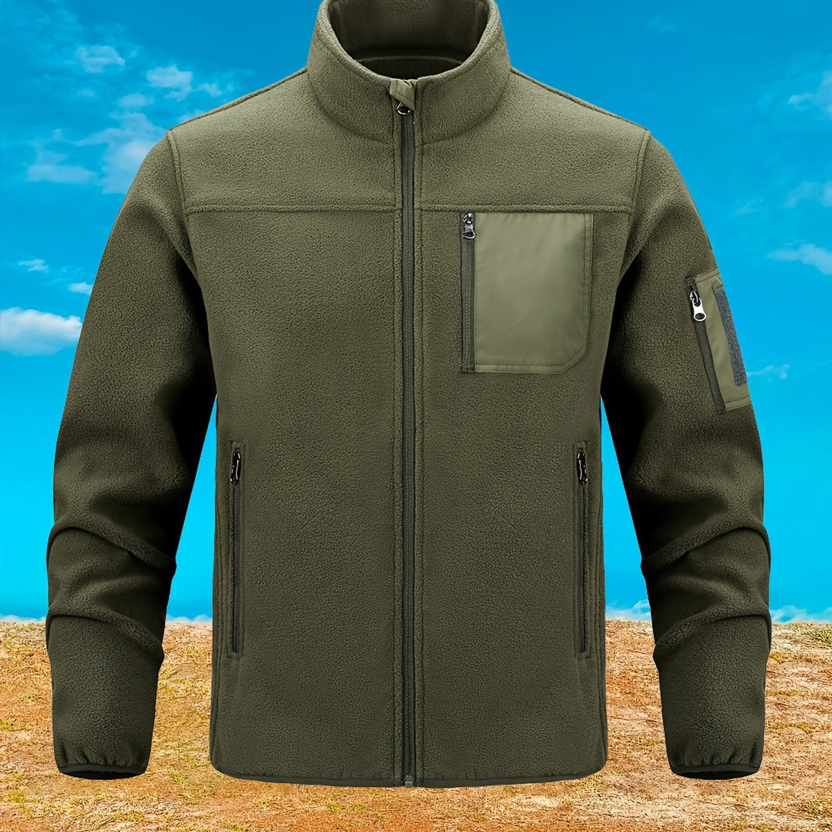 Rugged Full-Zip Outdoor Jacket – Cosy, Durable, Ideal for Camping, Hiking