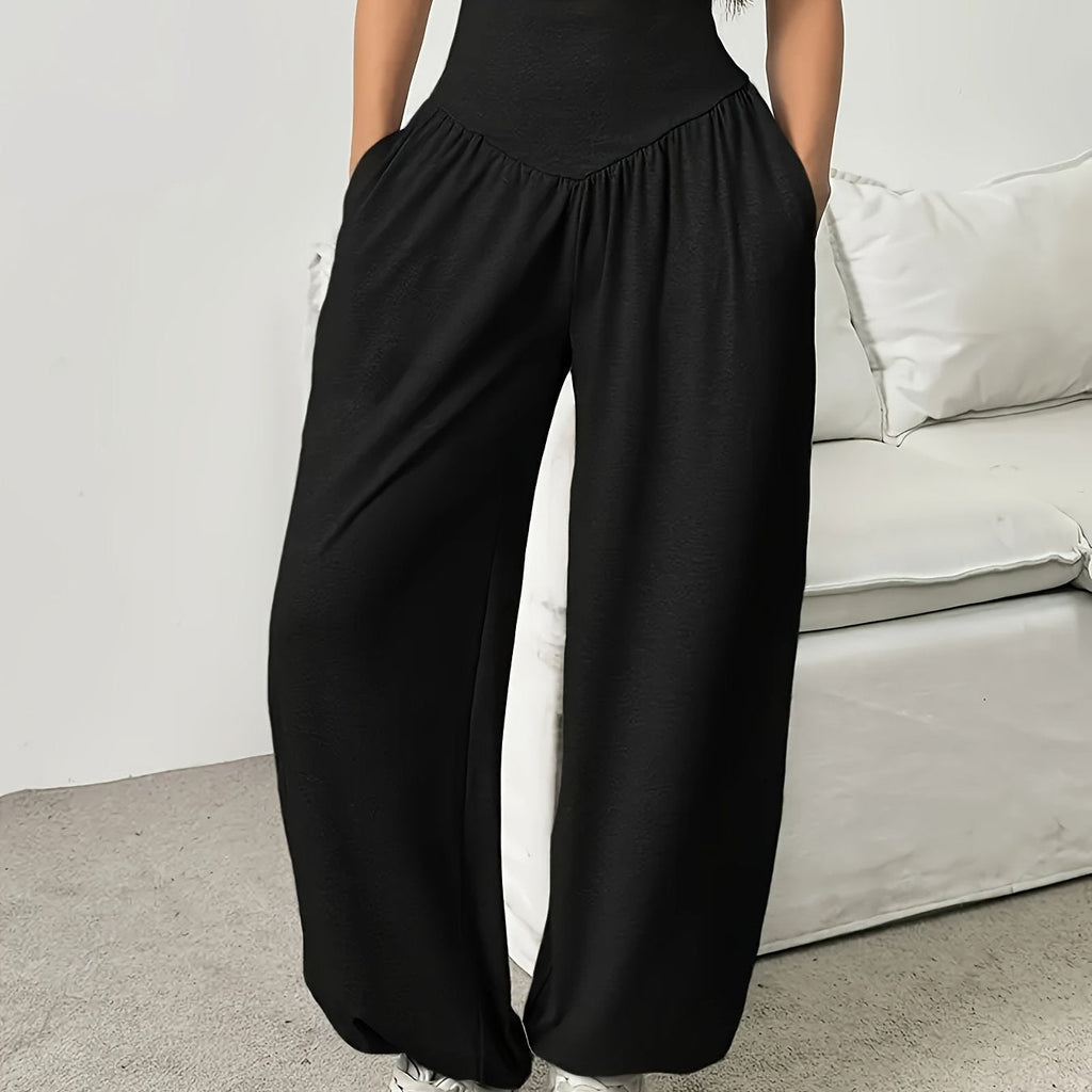 High-Waist Wide-Leg Lounge Trousers | Soft Fabric | Casual Comfort Wear