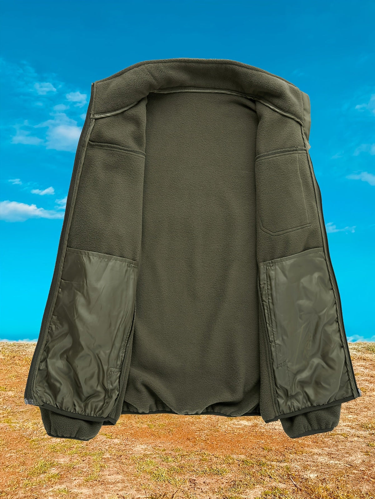 Rugged Full-Zip Outdoor Jacket – Cosy, Durable, Ideal for Camping, Hiking