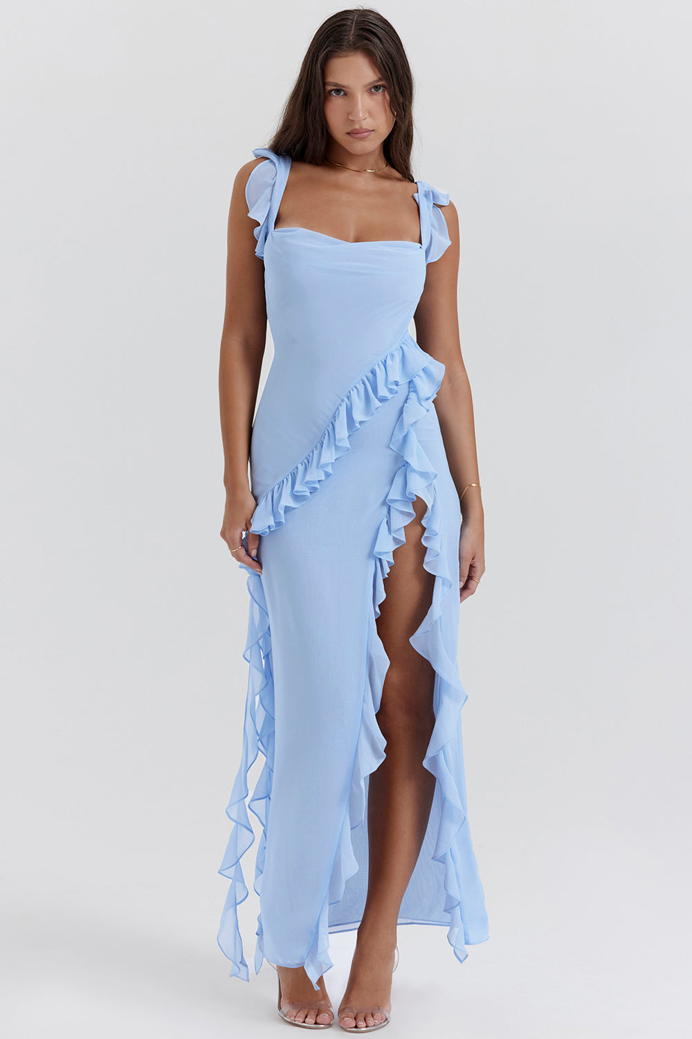 Square-Neck Maxi Dress – Square Neck, Occasion Gown for Weddings & Events