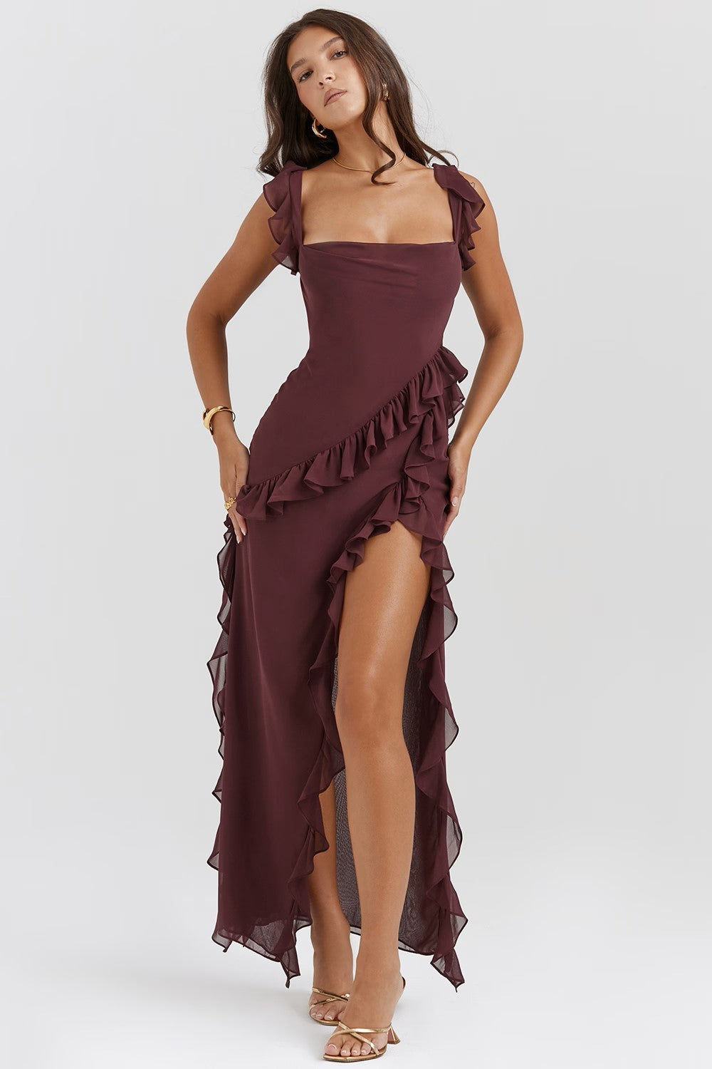 Square-Neck Maxi Dress – Square Neck, Occasion Gown for Weddings & Events