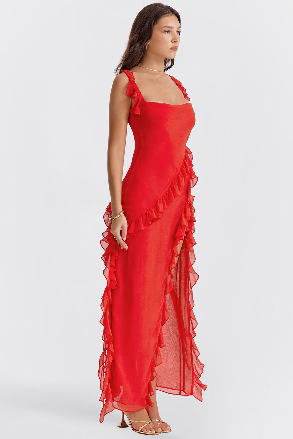 Square-Neck Maxi Dress – Square Neck, Occasion Gown for Weddings & Events