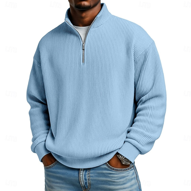 Ribbed Quarter-Zip Jumper – Casual Wear, Everyday Comfort