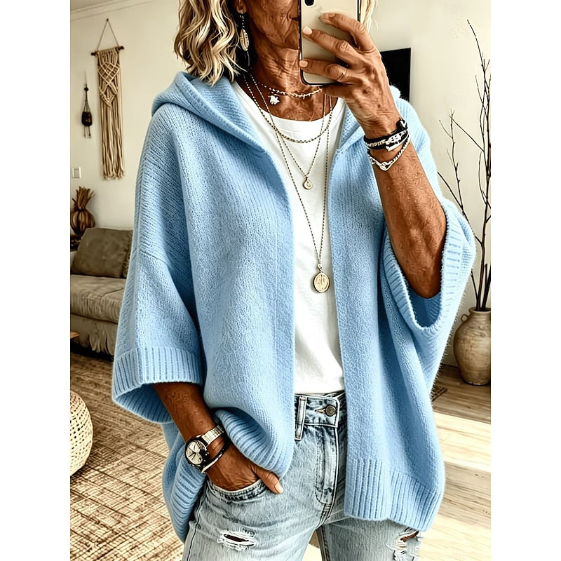 Cozy Hooded Open-Front Cardigan – Casual Wear, Layering Essentials