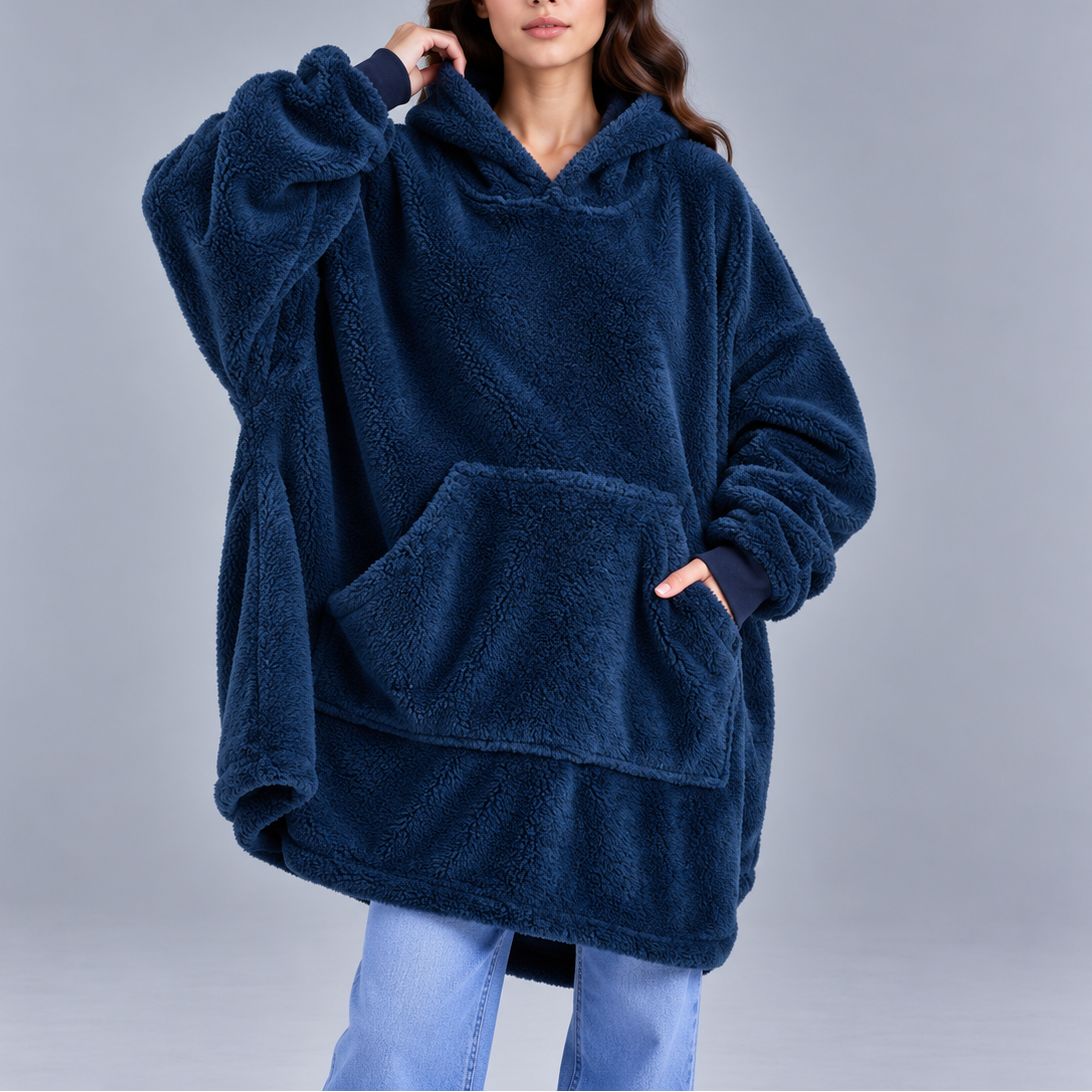 Women's Oversized Fleece Hoodie – Ultra Warm Sherpa Material, Cosy Blanket Sweatshirt – Home, Outdoor