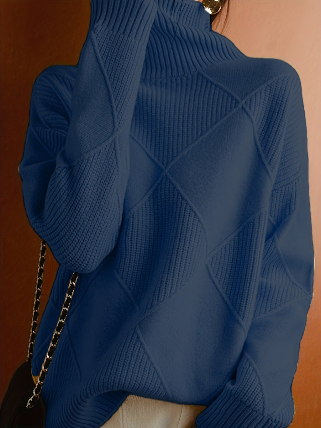 Textured Turtleneck Sweater | Knit Fabric | Casual Wear | Women's Apparel