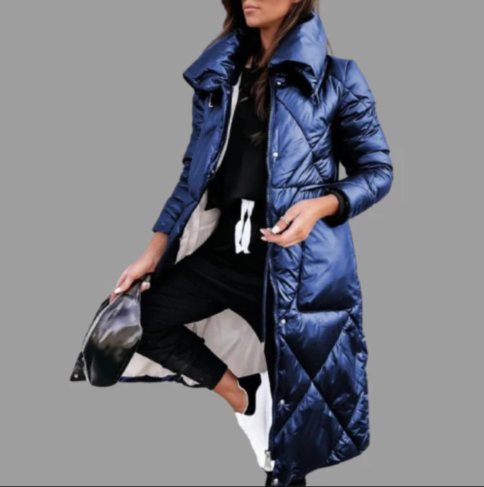 Women's Winter Parka Coat – Quilted, Long Length, Warm – Outdoor, Casual