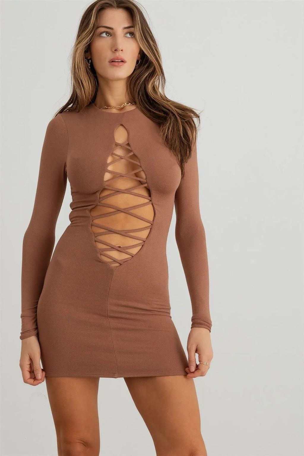 Viscose Front Lace-Up Mini Dress Women UK – Casual Summer Fashion, Garden Party