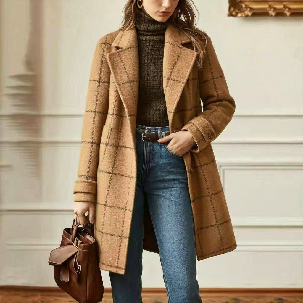 Wool Check Coat – Warm Layering, Stylish Everyday Wear