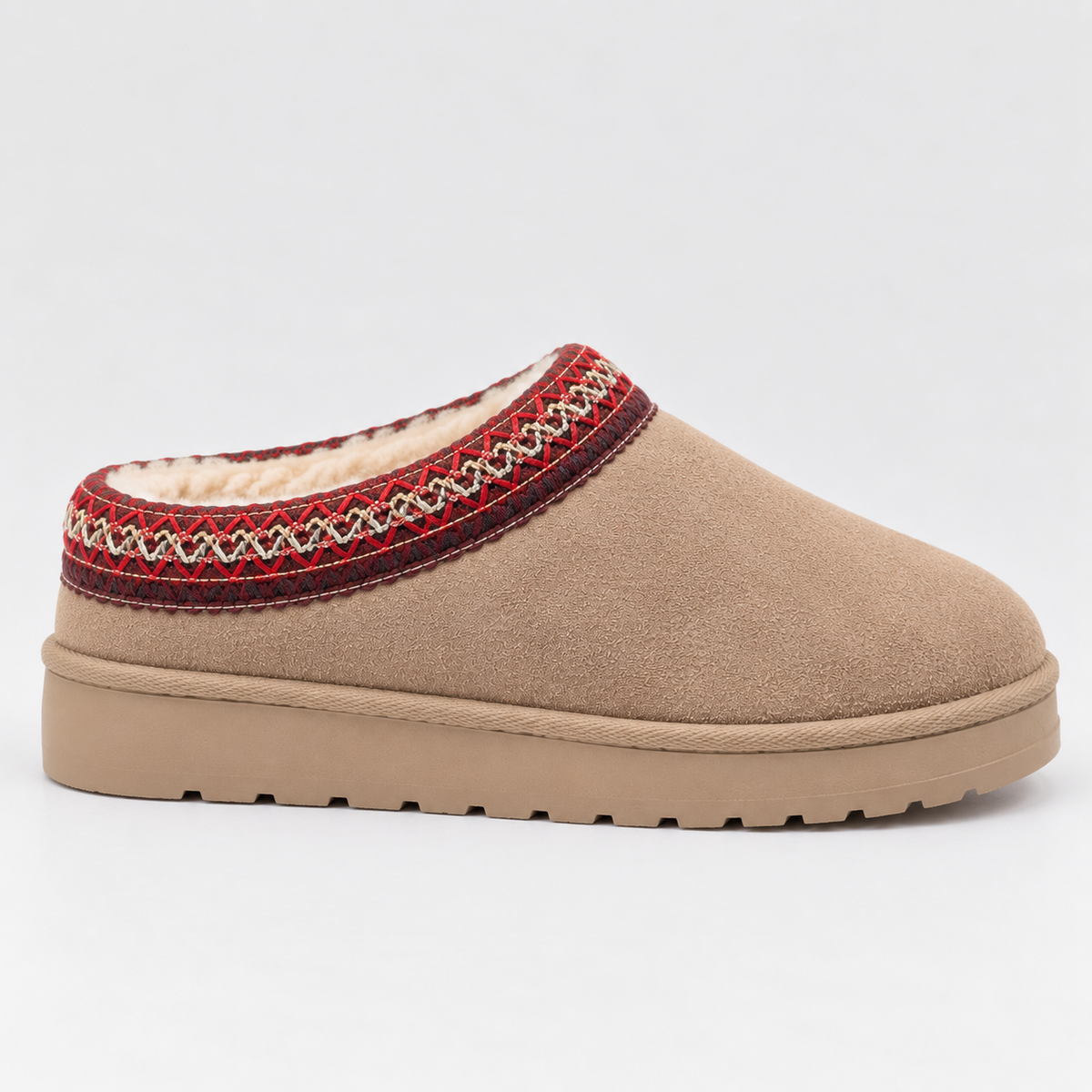 Women’s Suede Clogs with Warm Fur Lining – Casual Winter Footwear, Slip-On Comfort