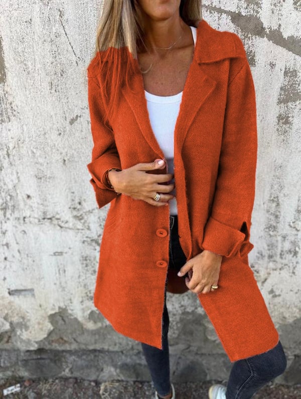 Jacket with Buttons in Soft Fabric – Office, Casual Wear