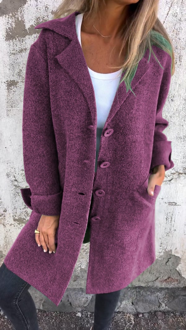 Jacket with Buttons in Soft Fabric – Office, Casual Wear