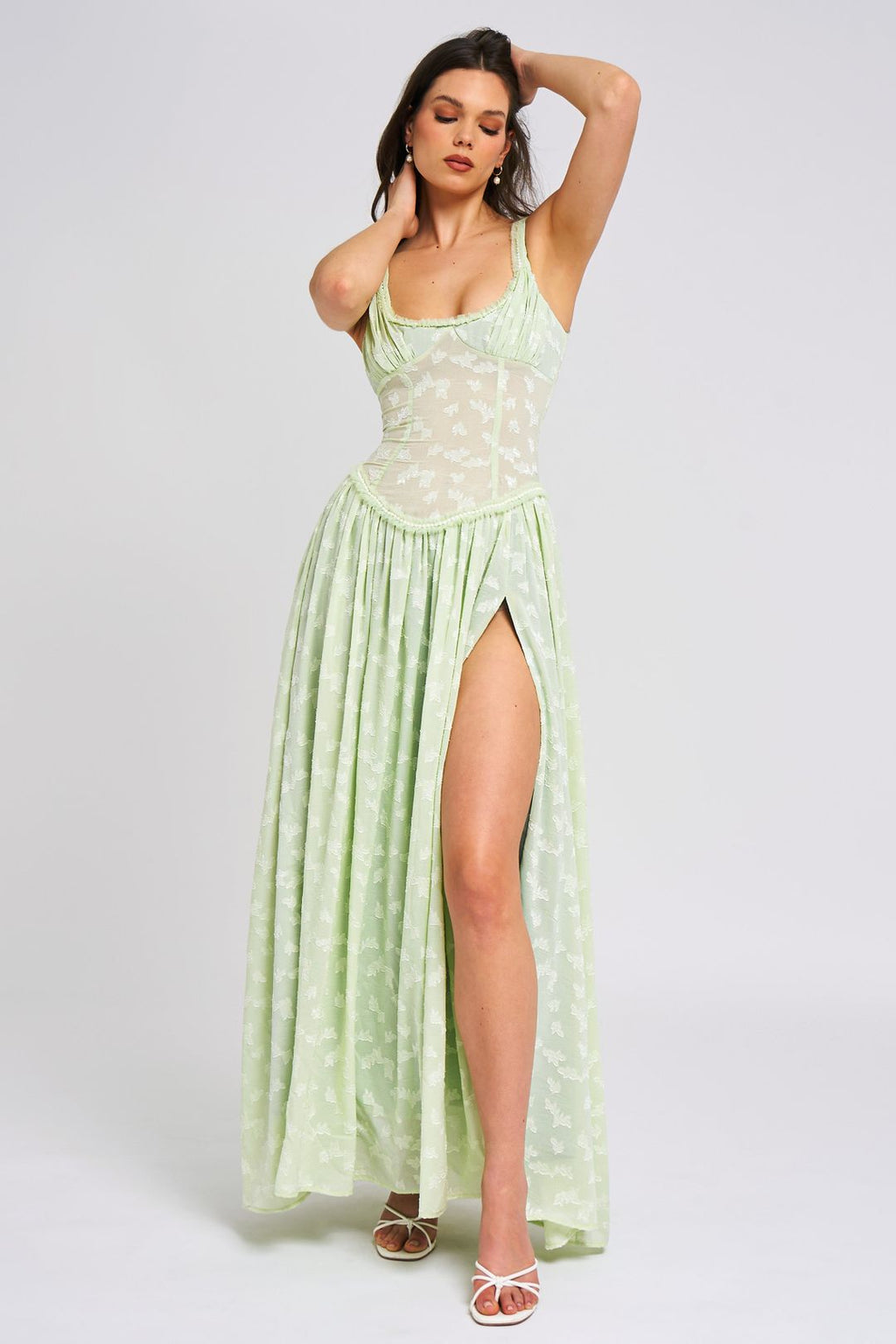 Floral Ruched Maxi Dress – Occasion Gown for Weddings & Events