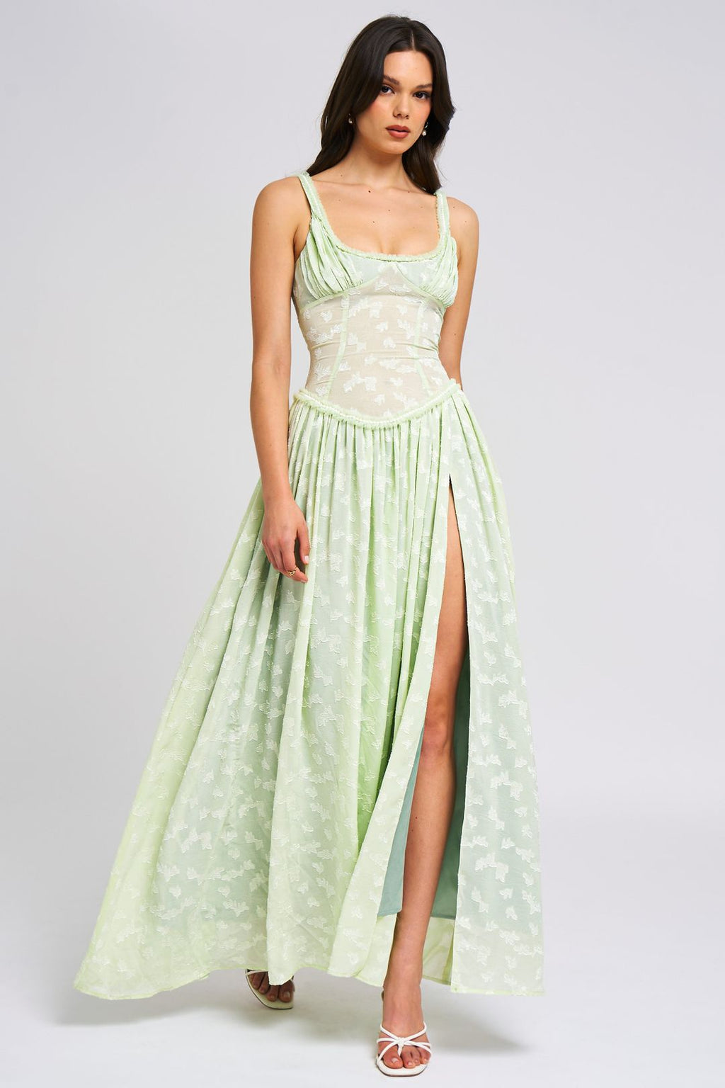 Floral Ruched Maxi Dress – Occasion Gown for Weddings & Events