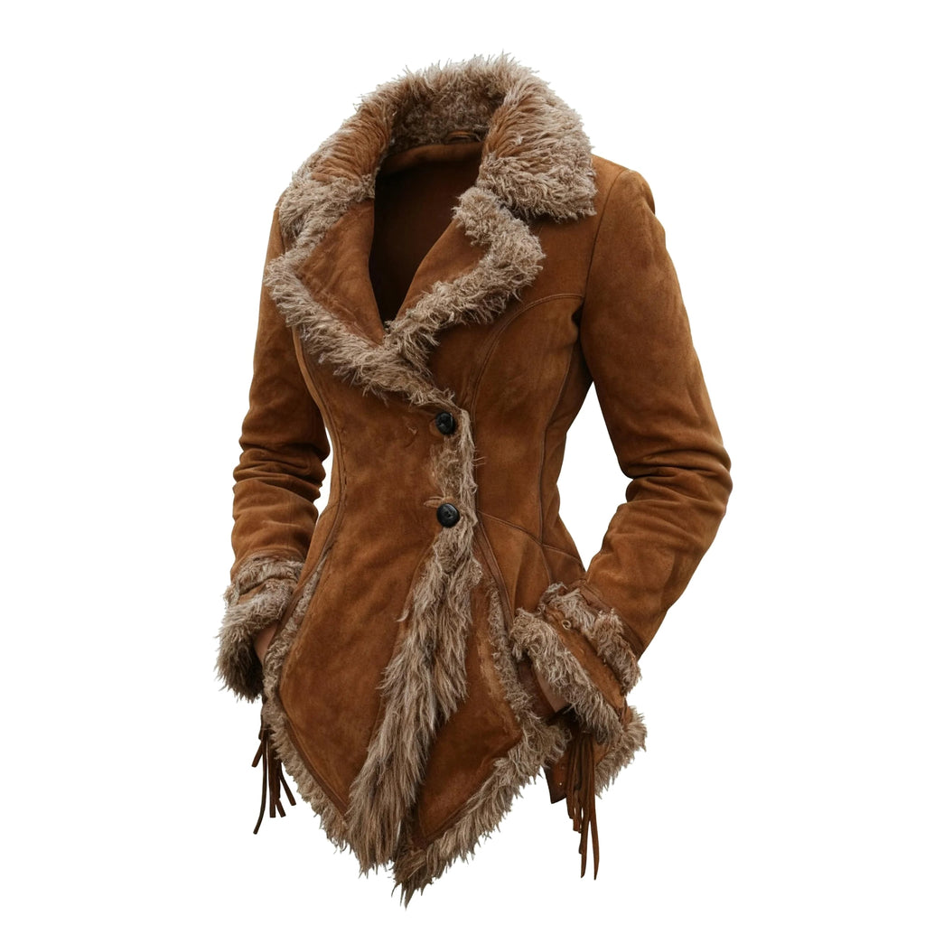 Shearling-Trimmed Jacket for Winter | Stylish Suede – Outdoor, Casual