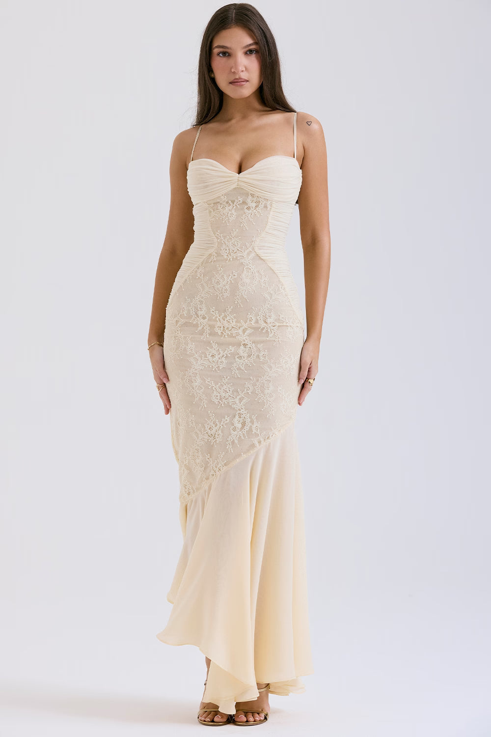 Ethereal Vanilla Fluid Maxi Dress Women UK – Formal Occasion, Wedding Guest