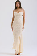 Ethereal Vanilla Fluid Maxi Dress Women UK – Formal Occasion, Wedding Guest