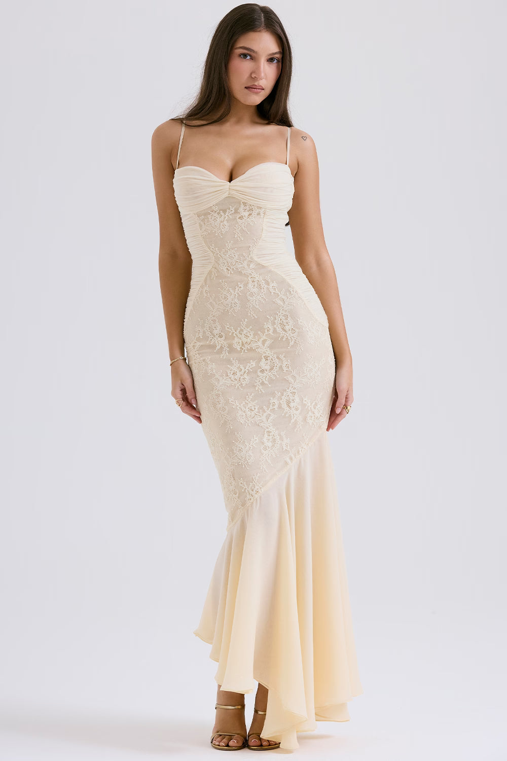 Ethereal Vanilla Fluid Maxi Dress Women UK – Formal Occasion, Wedding Guest