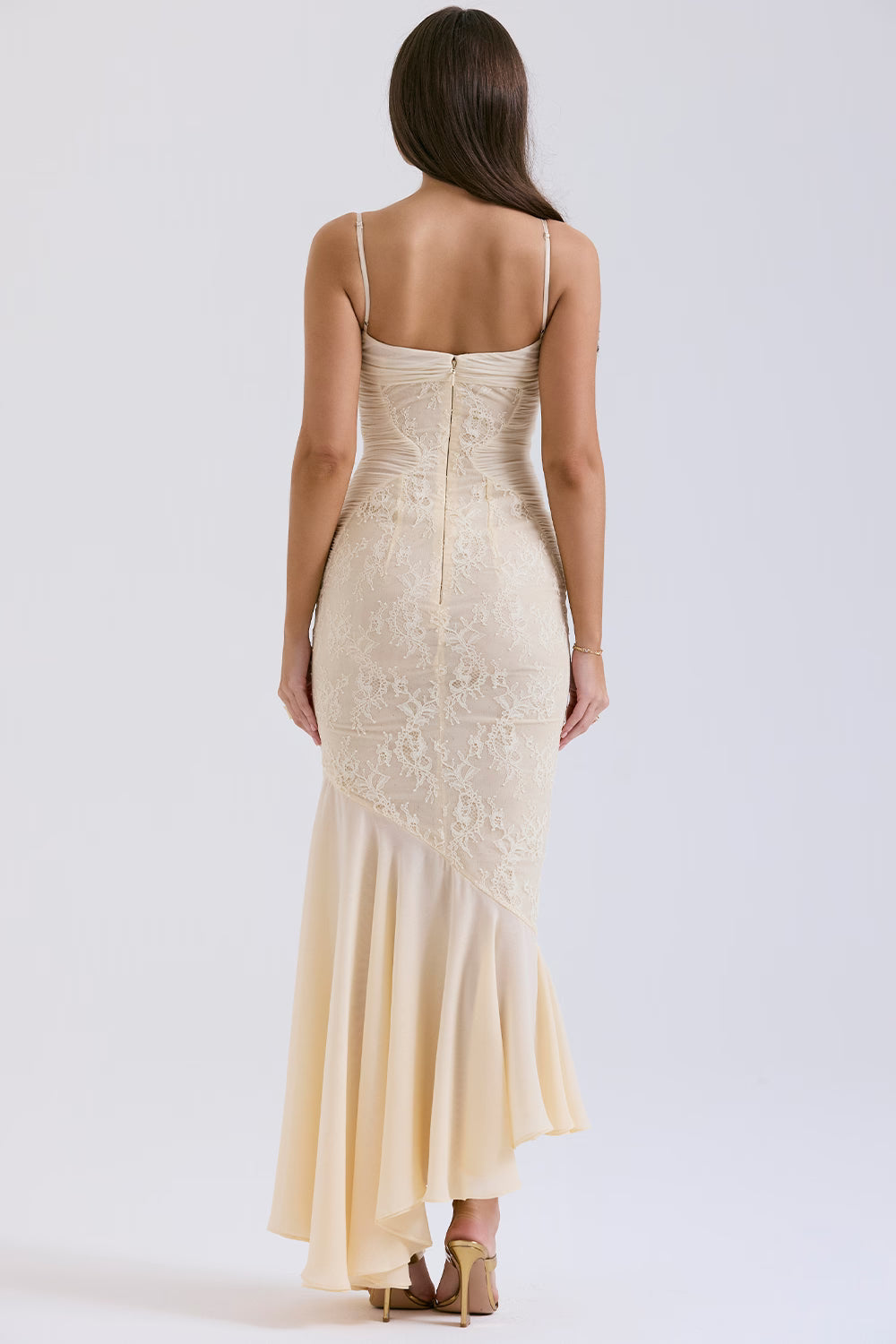 Ethereal Vanilla Fluid Maxi Dress Women UK – Formal Occasion, Wedding Guest