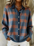 Plaid Long Cardigan in Blue and Red – Casual, Stylish Layering