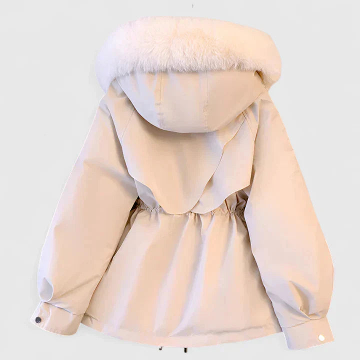 Elegant Jacket with Faux Fur Hood – Stylish Layering, Winter Warmth