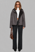 Shearling Lined Winter Jacket with Faux Fur Collar – Casual Wear, Outdoor Comfort