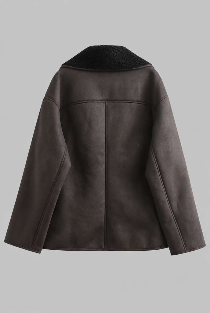 Shearling Lined Winter Jacket with Faux Fur Collar – Casual Wear, Outdoor Comfort
