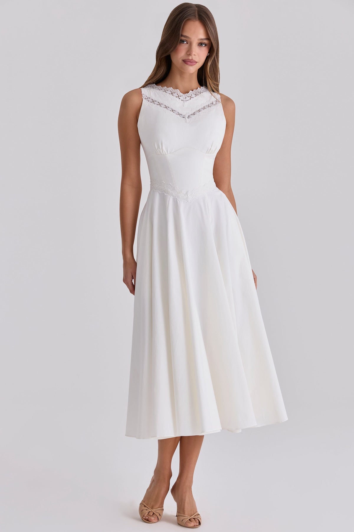 Cotton Midi Dress – Occasion Gown for Weddings & Events