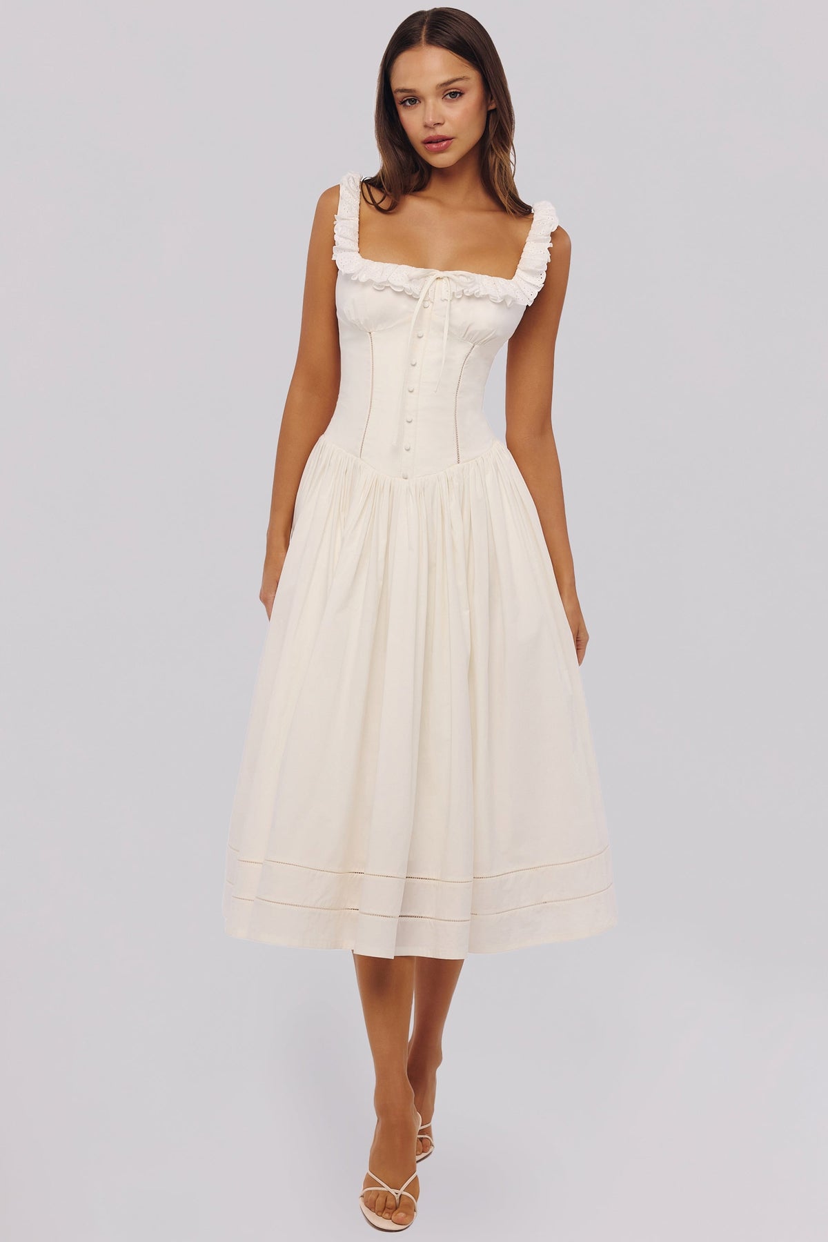 Cotton Midi Dress – Occasion Gown for Weddings & Events