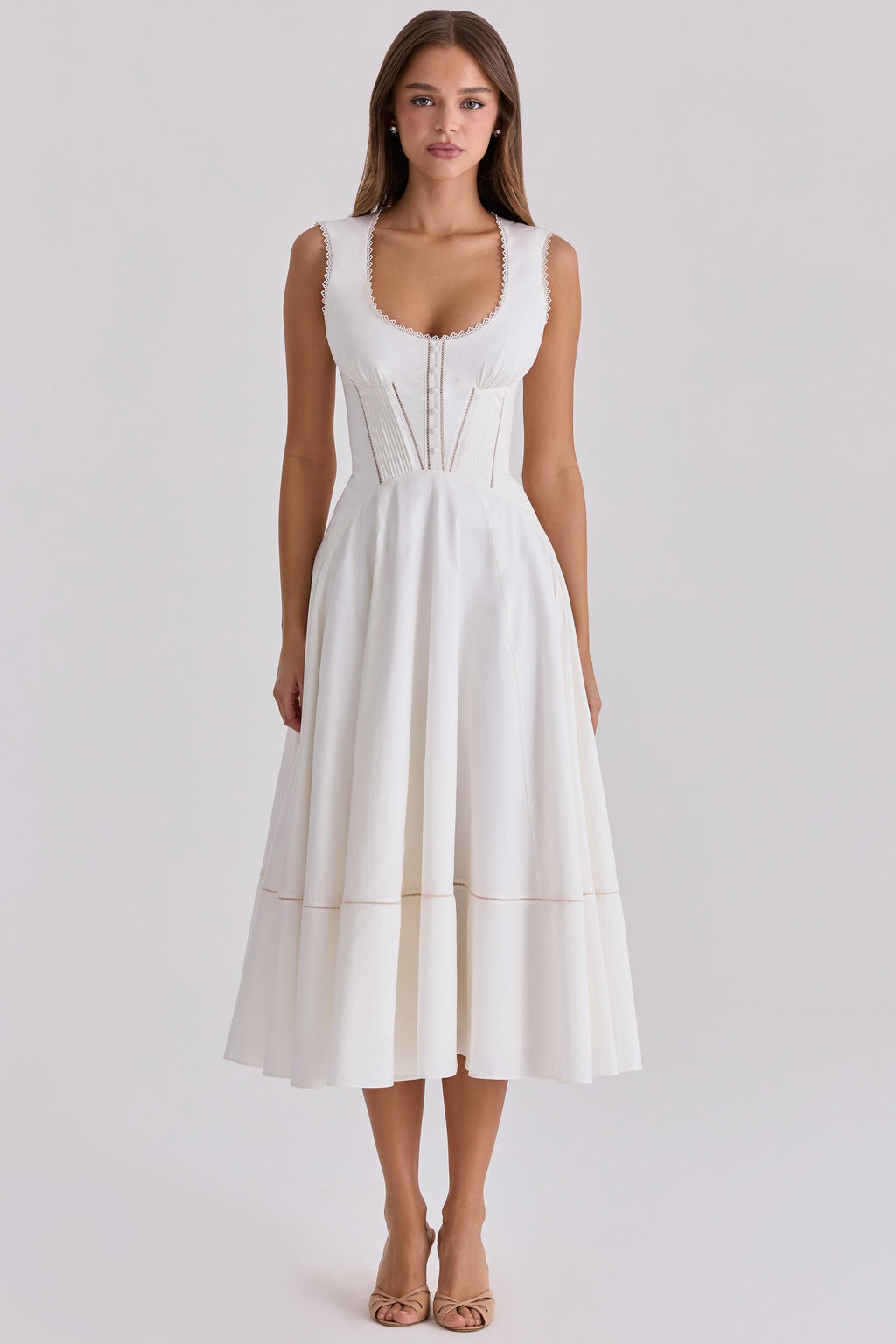 Cotton Midi Dress – Occasion Gown for Weddings & Events