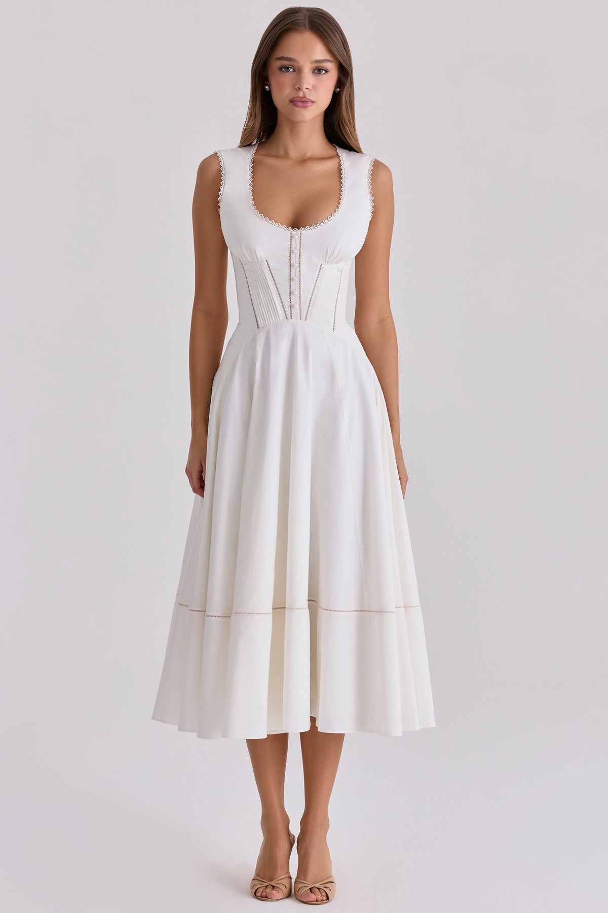 Cotton Midi Dress – Occasion Gown for Weddings & Events