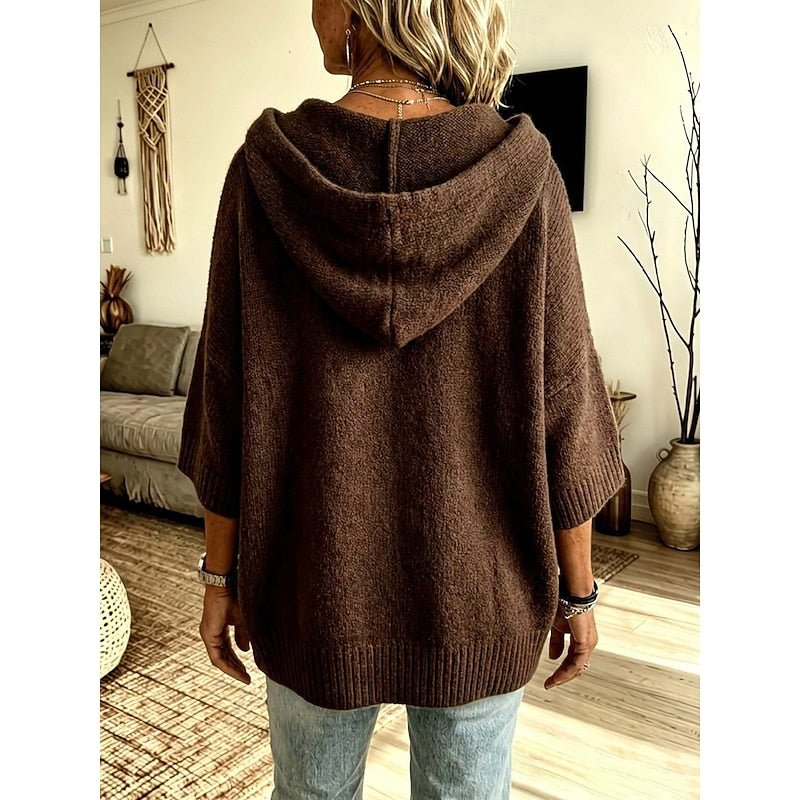 Cozy Hooded Open-Front Cardigan – Casual Wear, Layering Essentials