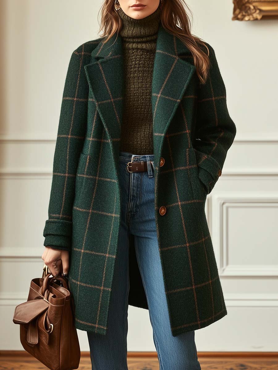 Wool Check Coat – Warm Layering, Stylish Everyday Wear