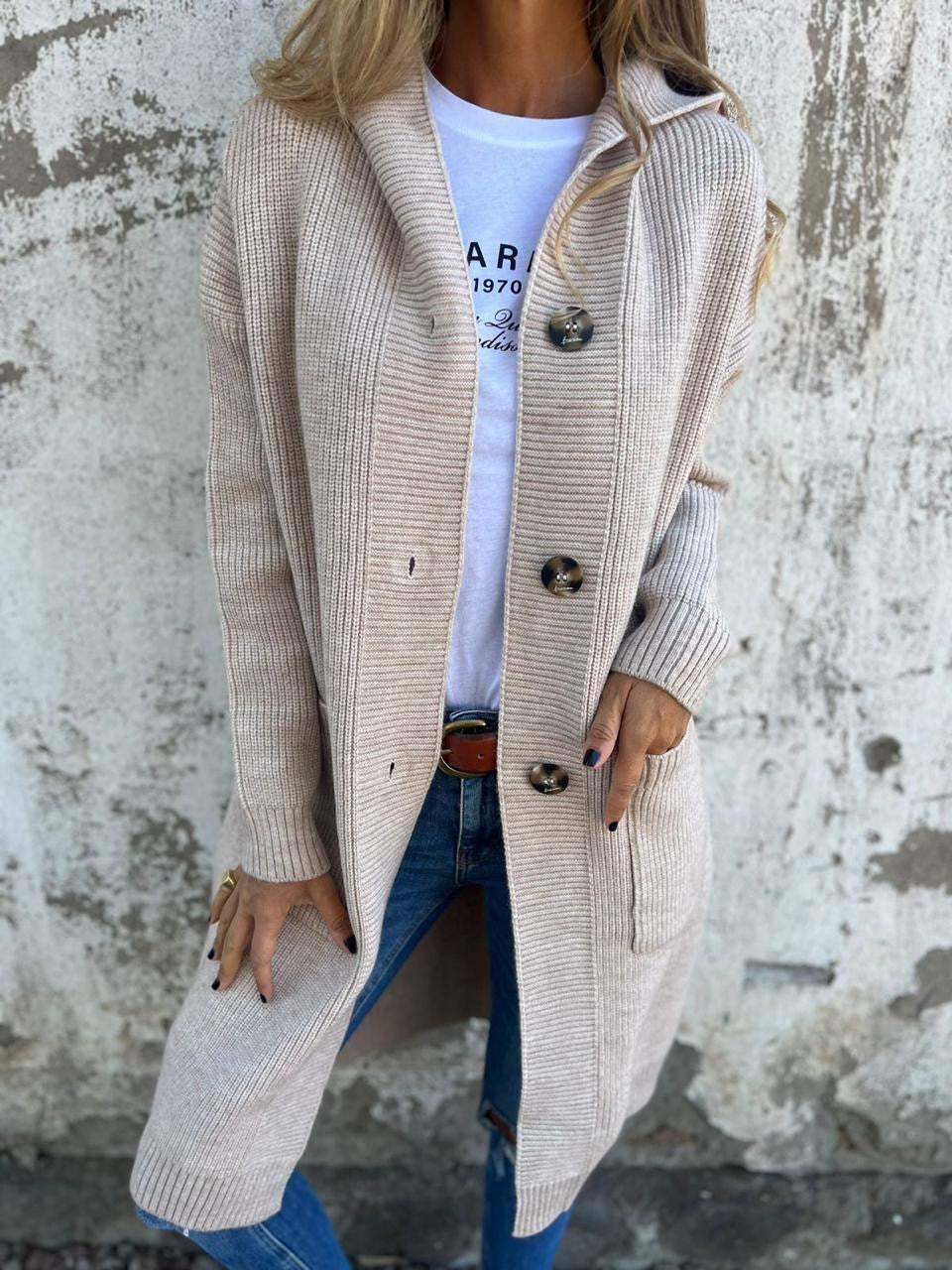 Elegant Long Knit Cardigan – Stylish Layering, Casual Wear