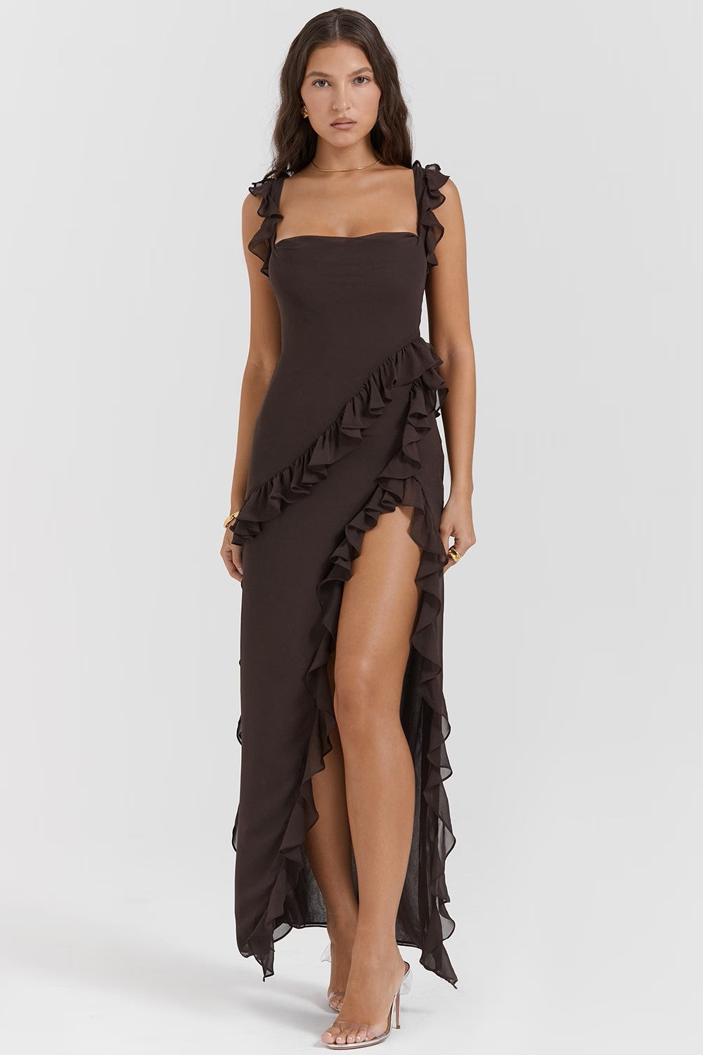 Square-Neck Maxi Dress – Square Neck, Occasion Gown for Weddings & Events