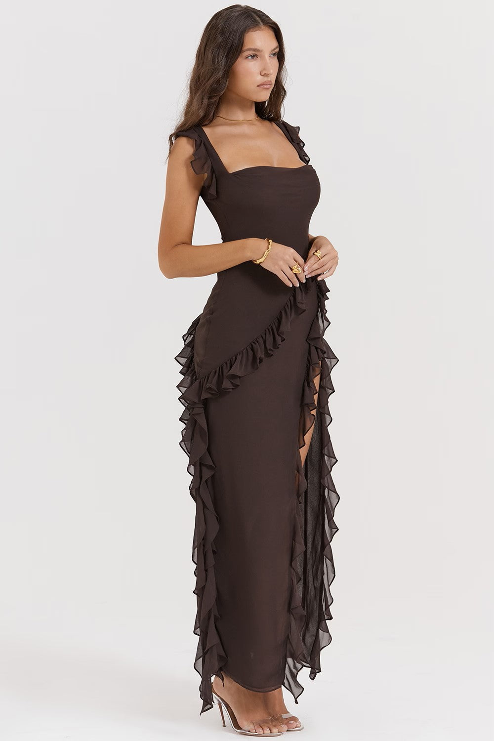 Square-Neck Maxi Dress – Square Neck, Occasion Gown for Weddings & Events