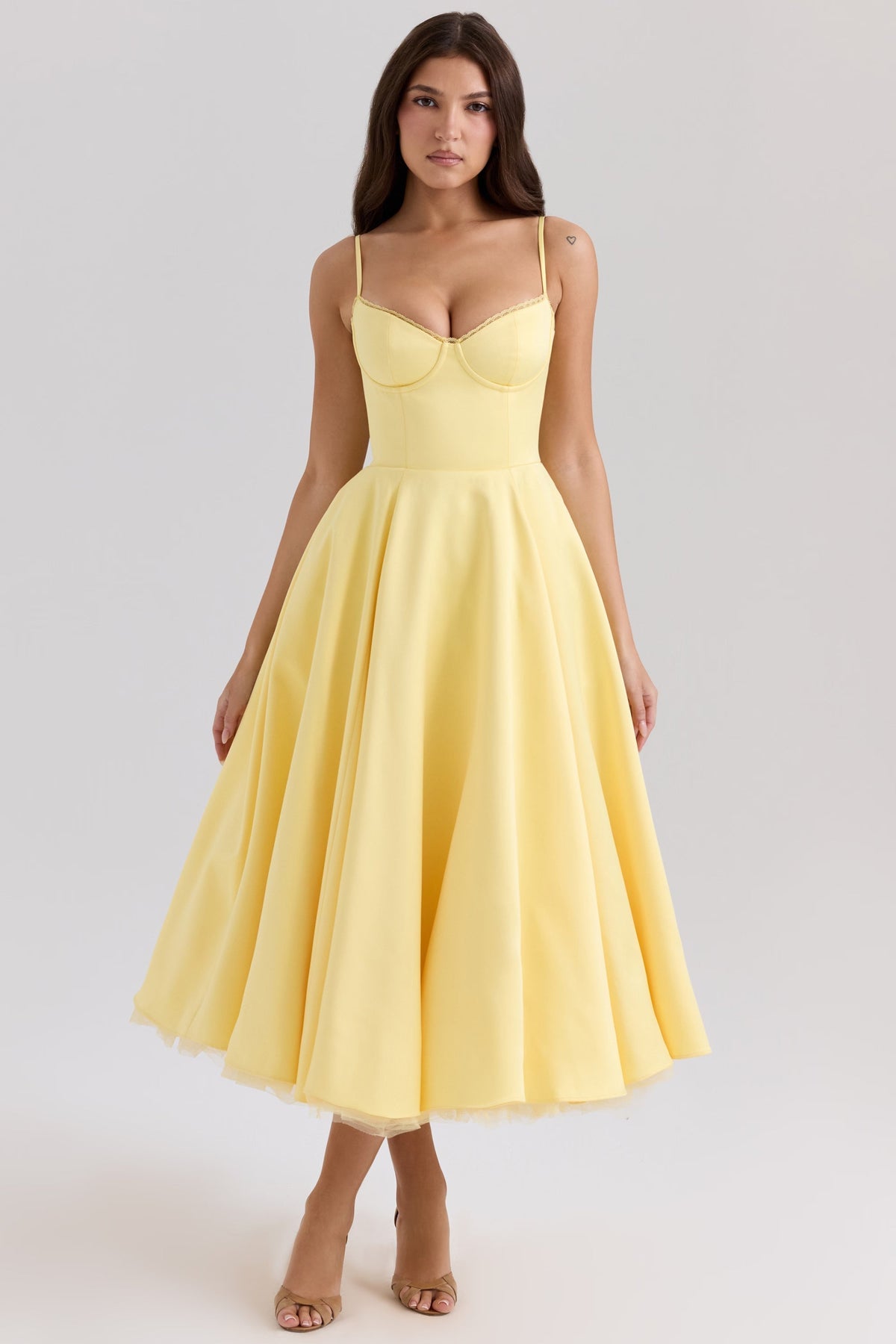 V-Neck Midi Dress – Sleeveless, Slim Fit, Occasion Gown for Weddings & Events