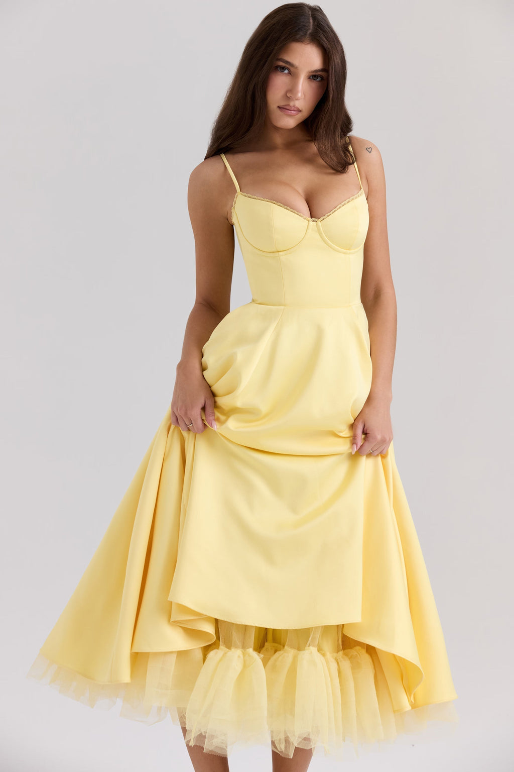V-Neck Midi Dress – Sleeveless, Slim Fit, Occasion Gown for Weddings & Events