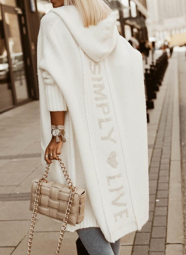 Hooded Cardigan in Pink or Beige – Casual Layering, Everyday Wear
